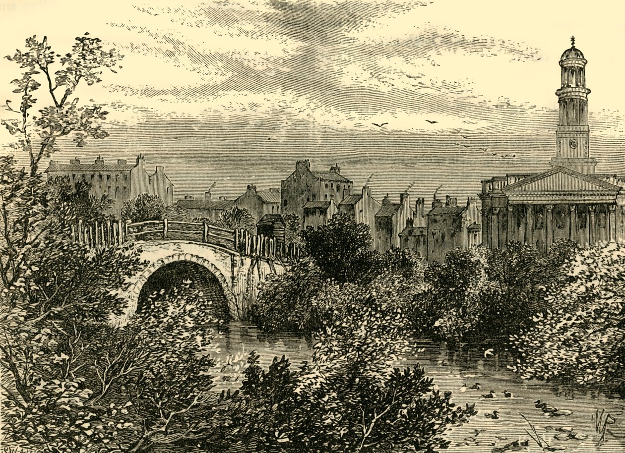 الجسر القديم فوق البحيرة ، ريجنتس بارك ، عام 1847 ، c1876. بواسطة غير معروف