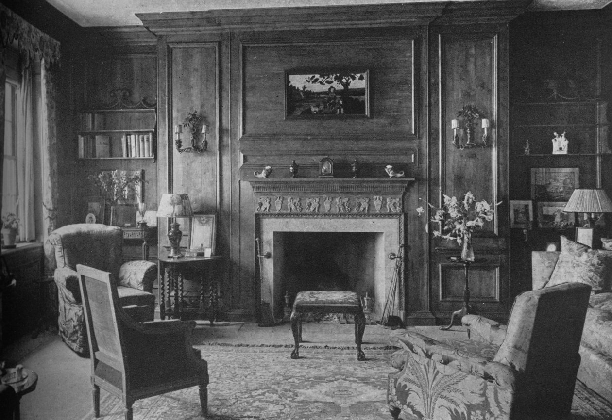 تلبيسة جورجية قديمة في مكتب Miss Morgans ، منزل Miss Anne Morgan ، مدينة نيويورك ، 1924 بواسطة غير معروف