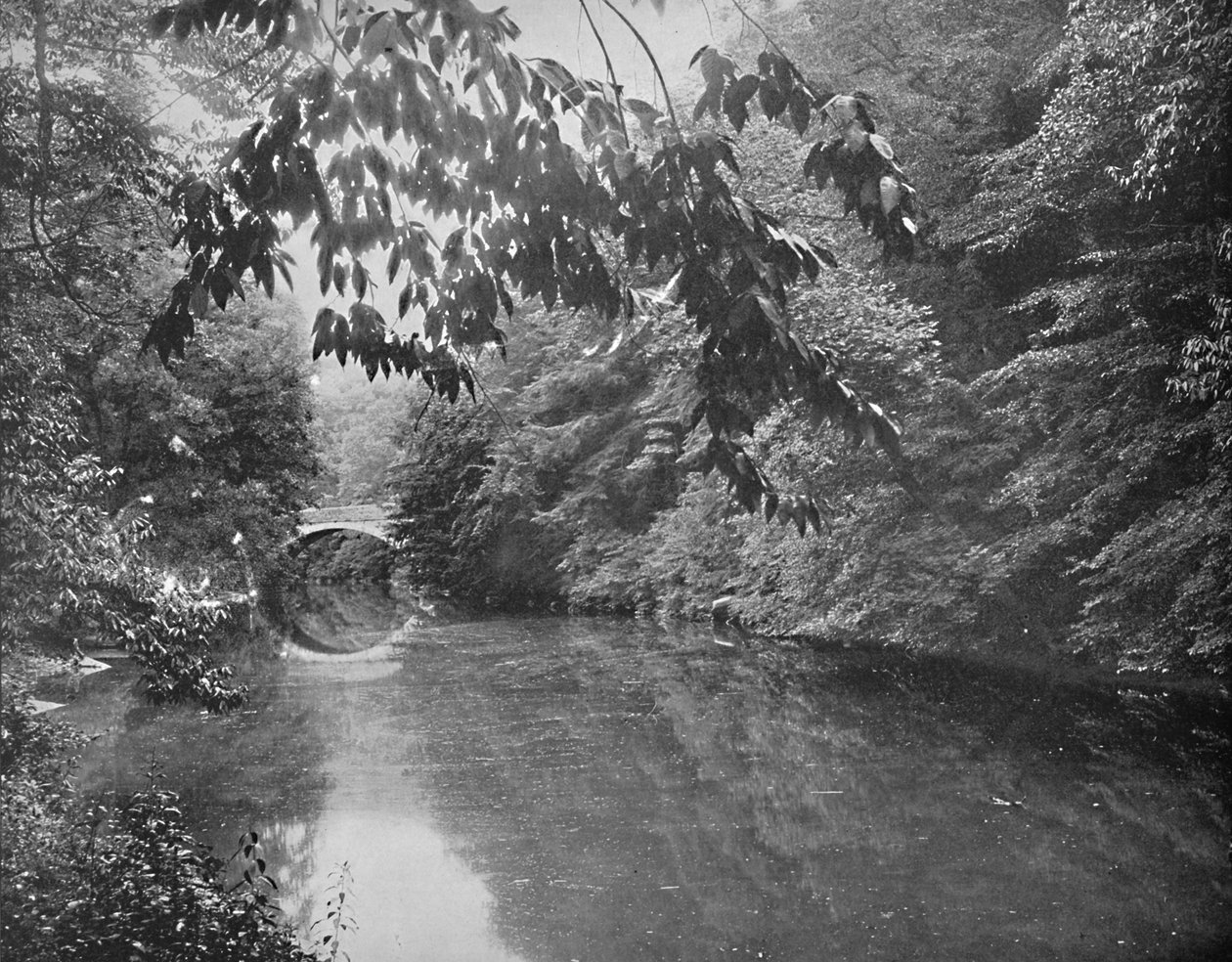 على Wissahickon Creek ، Fairmount Park ، فيلادلفيا ، c1897. بواسطة غير معروف