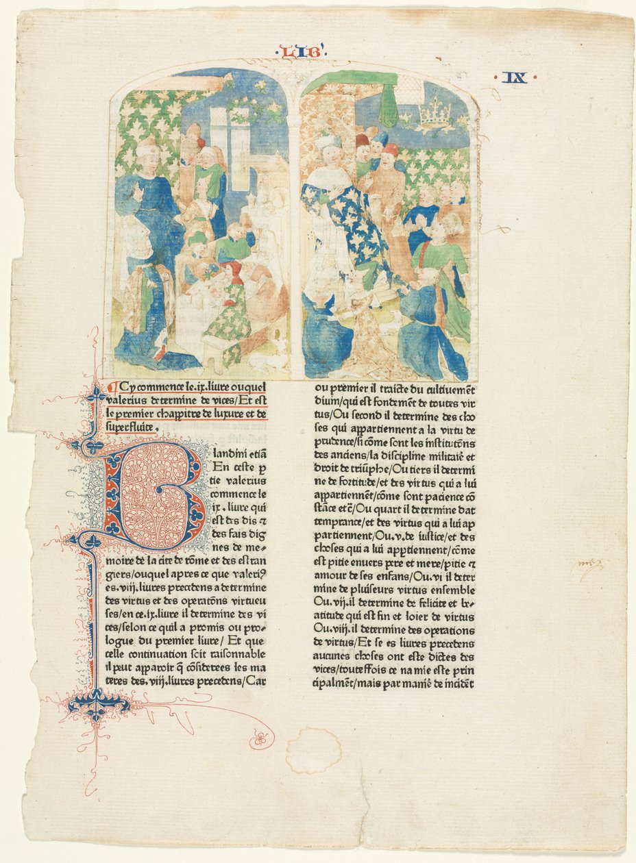 فتح صفحات الكتب 9 Valerius maximuss هناك أيضا تسمى المذكرة ، e. 1476. بواسطة غير معروف