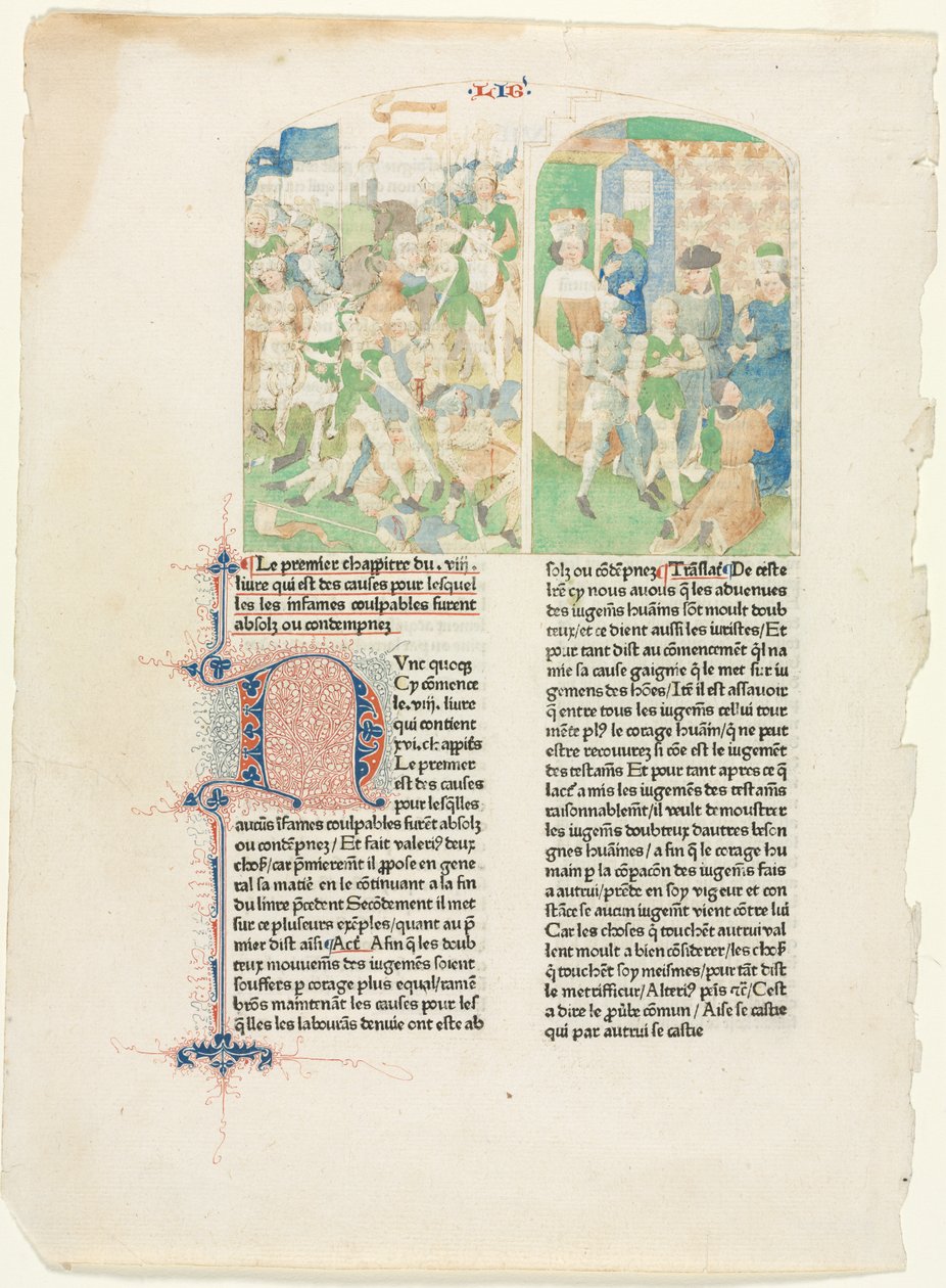 هناك مكسيموس 8 فاليريوس تفتح صفحات الكتب وكلمات الذاكرة ، ه. 1476. بواسطة غير معروف