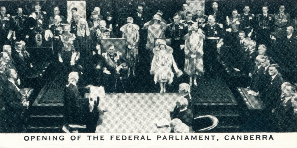 افتتاح البرلمان الاتحادي ، كانبيرا ، 1927 1937 بواسطة غير معروف