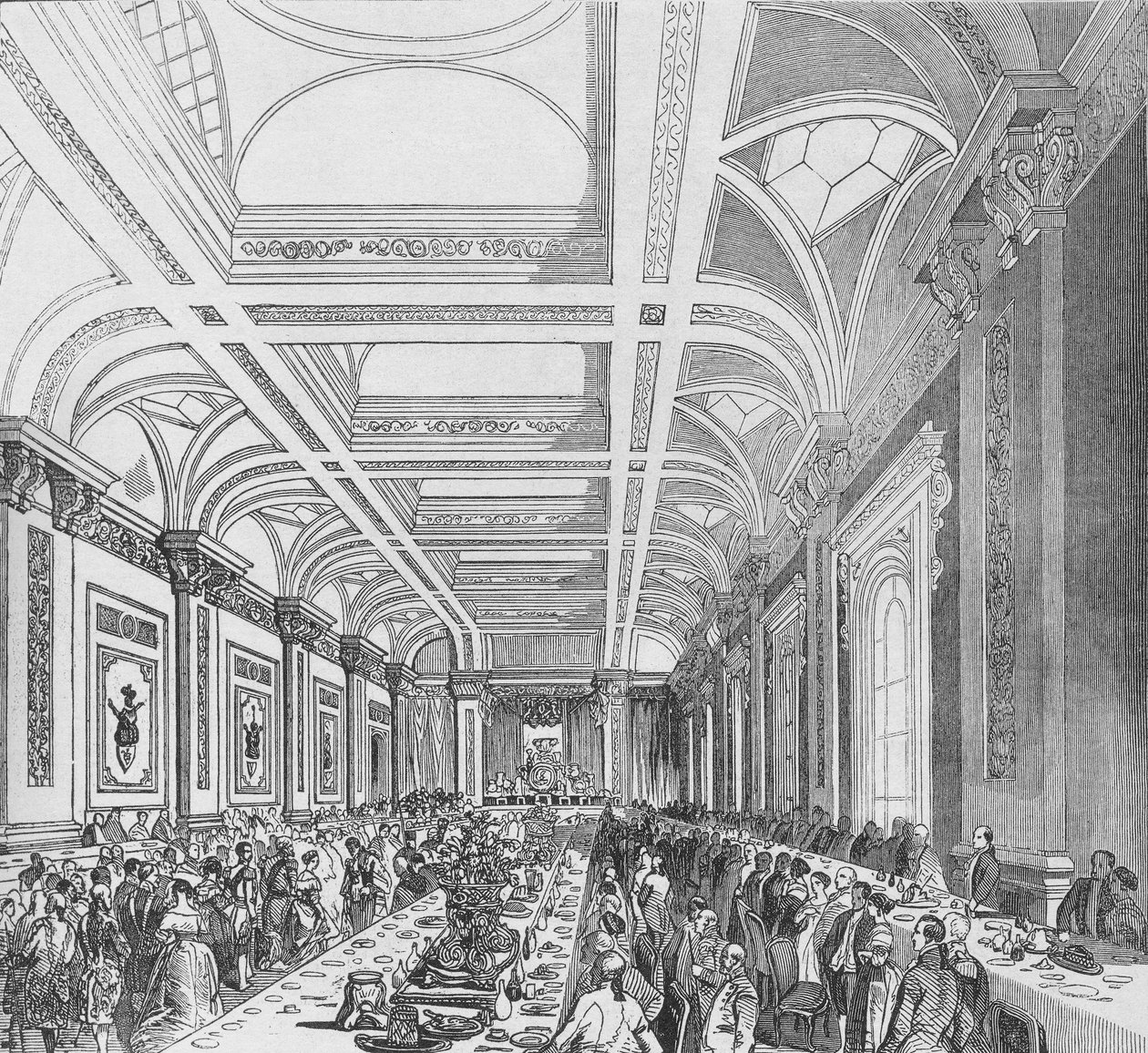 افتتاح التبادل الملكي الثالث ، 1844. مأدبة في غرفة الاشتراك ، 1928 بواسطة غير معروف