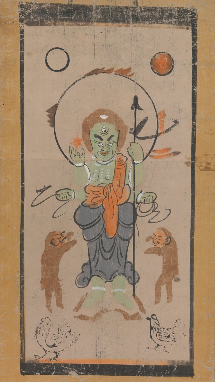 Otsu-e of Shomen Kongoyasha Vajrayaksha ، القرن السابع عشر. بواسطة غير معروف
