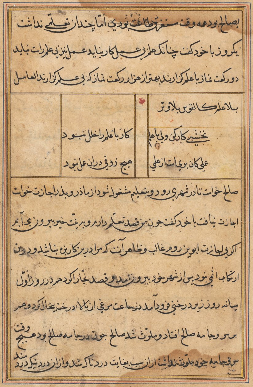 صفحة من حكايات ببغاء توتي ناما: صفحة نصية ، ج. 1560. بواسطة غير معروف