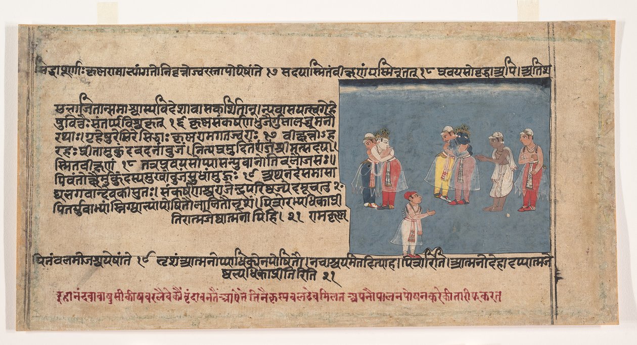 صفحة من قصص Bhagavata Purana القديمة المشتتة للورد فيشنو ، كاليفورنيا. 1630-50. بواسطة غير معروف