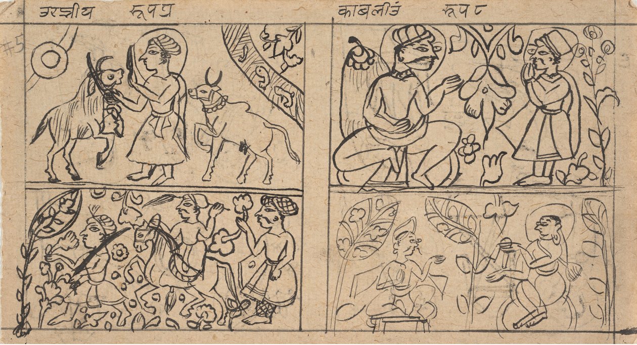 صفحة من كتاب الطقوس المشتتة كالبا سوترا جاين ، كاليفورنيا. 1675. بواسطة غير معروف
