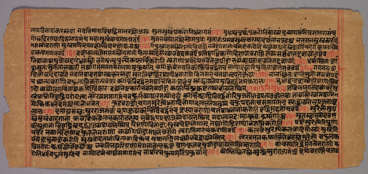صفحة من مخطوطة Jaina ، 1400s-1500s. بواسطة غير معروف