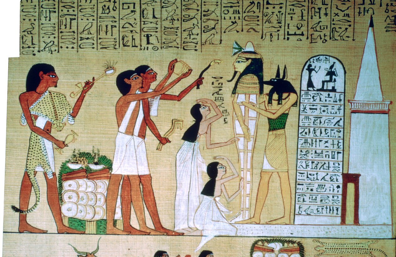 صفحة من كتاب موتى هونيفر ، من طيبة ، مصر ، الأسرة التاسعة عشر ، حوالي 1300 قبل الميلاد بواسطة غير معروف