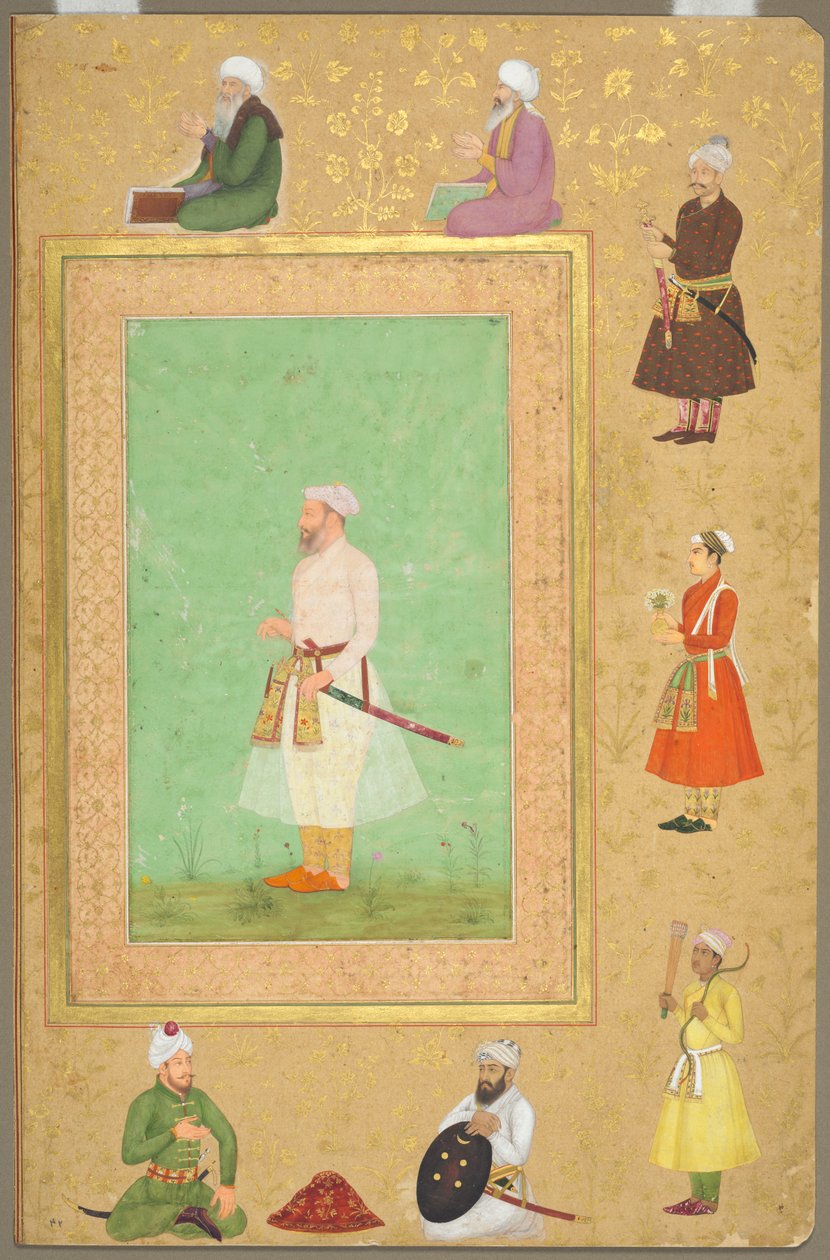 صفحة من ألبوم شاه جهان الراحل: صورة لعساف خان ، ج. 1653. بواسطة غير معروف