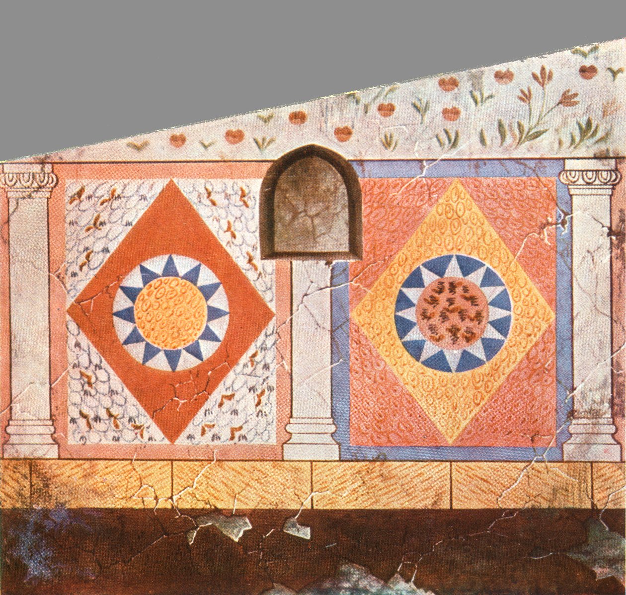 زخرفة مرسومة في سرداب ستاسوفسكي ، سيموريان بوسفور ، كيرتش ، 1928. بواسطة غير معروف