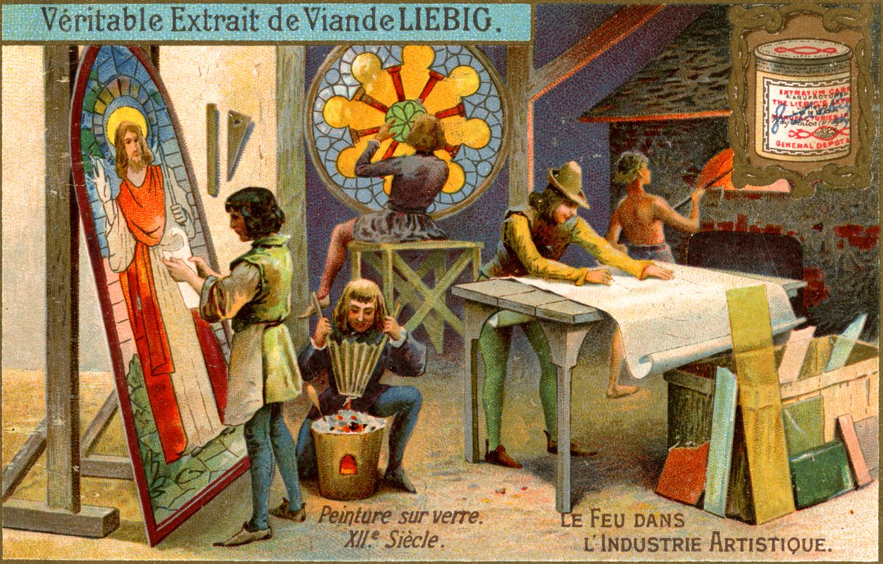 الرسم على الزجاج في القرن الثاني عشر ، c1900 بواسطة غير معروف