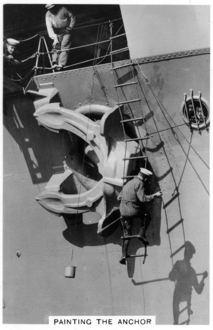 رسم مرساة حاملة الطائرات HMS Courageous ، 1937 بواسطة غير معروف