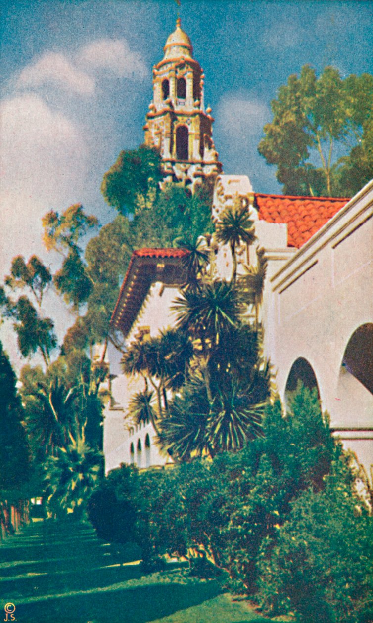 قصر العلوم وبرج كاليفورنيا ، c1935 بواسطة غير معروف
