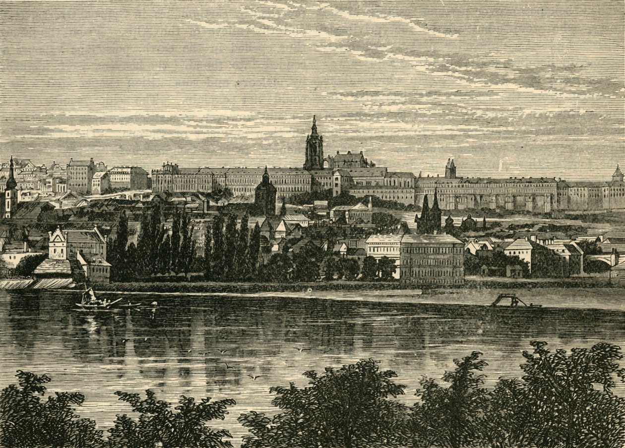 قصر الملوك البوهيمي وكاتدرائية Hradschin ، براغ ، 1890. بواسطة غير معروف