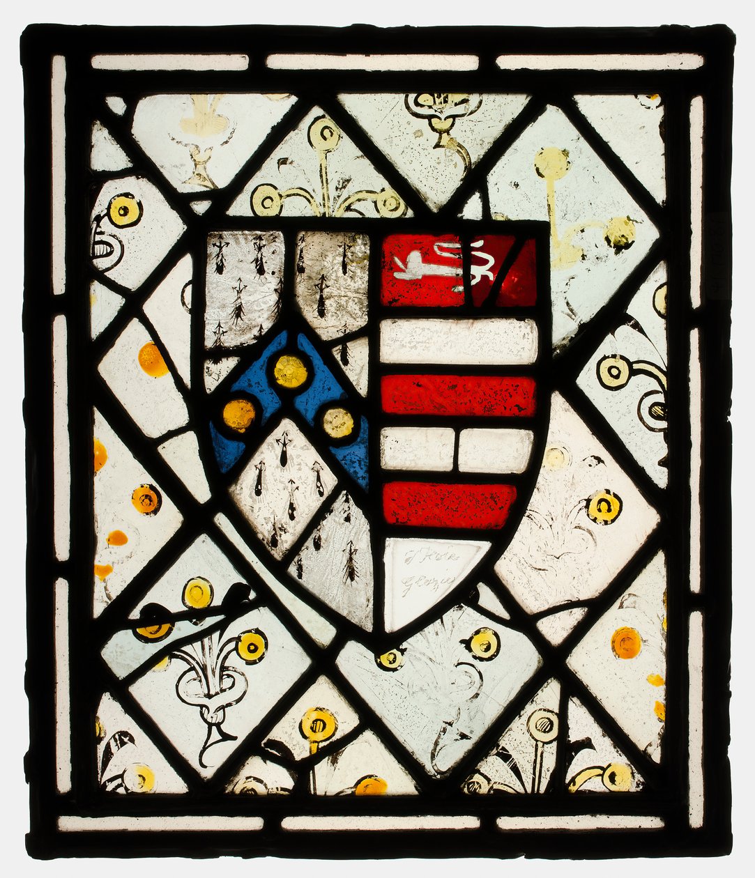 لوحة مع Heraldic Shield of Johnson ، البريطانية ، كاليفورنيا. 1500. بواسطة غير معروف