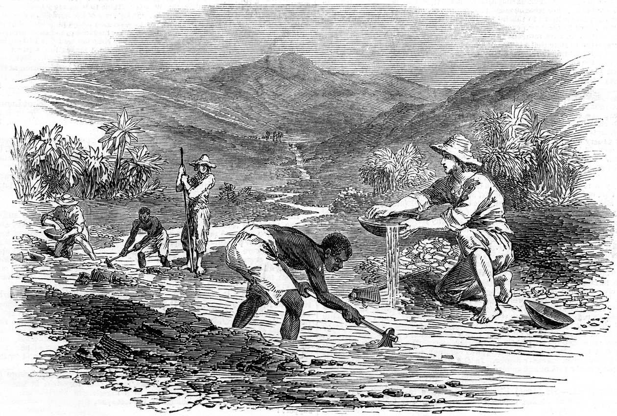 البحث عن الذهب خلال كاليفورنيا كاليفورنيا راش عام 1849 بواسطة غير معروف