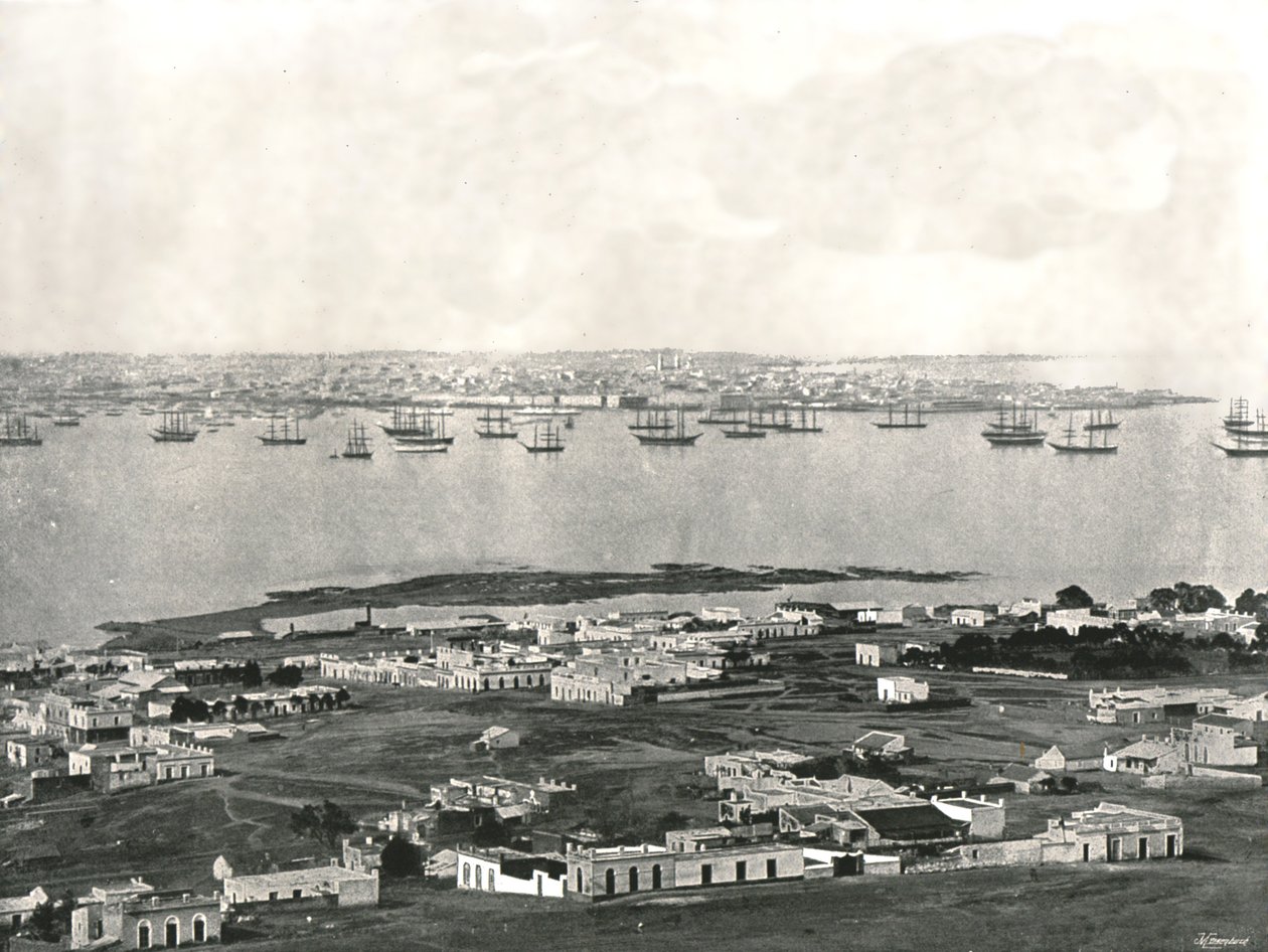 بانوراما من التل ، مونتفيديو ، أوروغواي ، 1895. بواسطة غير معروف