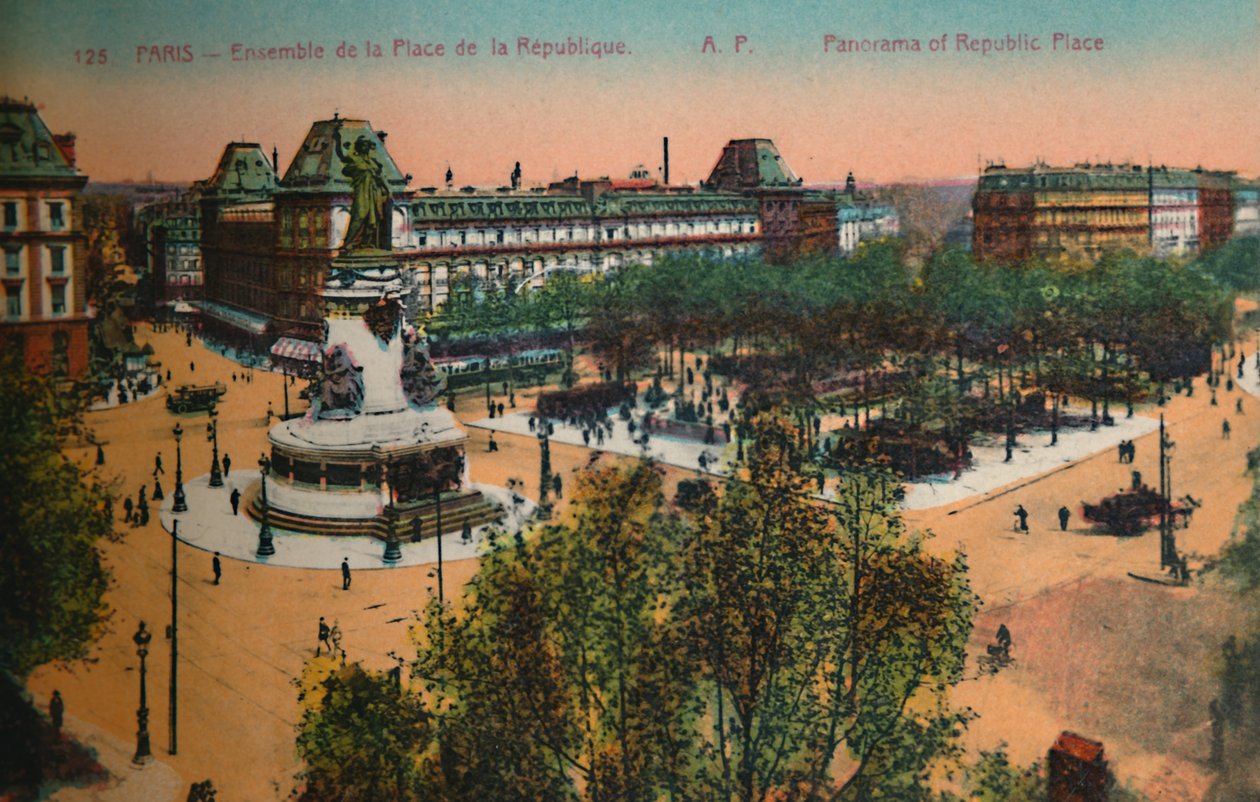 بانوراما مكان Place de la Republique ، باريس ، c1920 بواسطة غير معروف