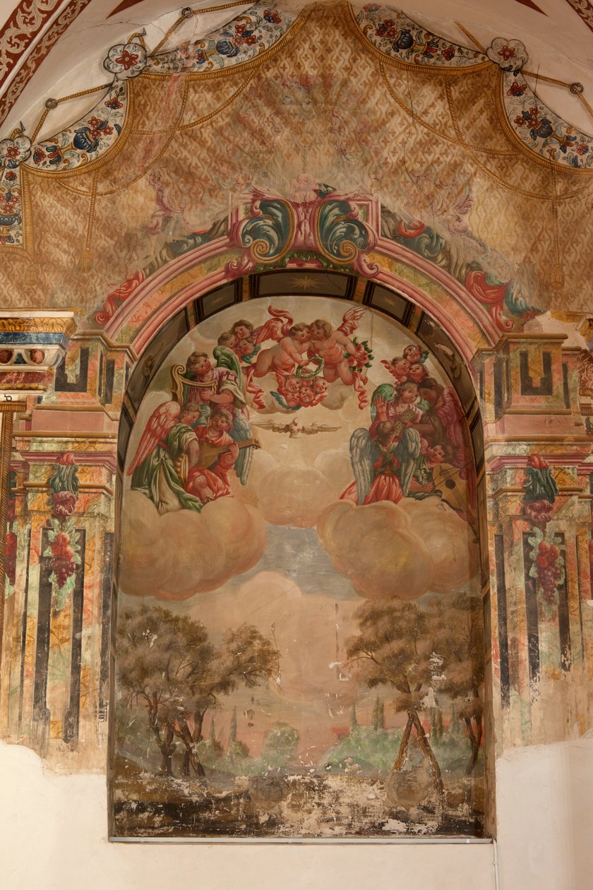 Parish church (Iglesia de San Agustín). Interior. A chapel. Wall paintings. School of Zurbaran. A chapel. Baroque. 17th century. بواسطة غير معروف