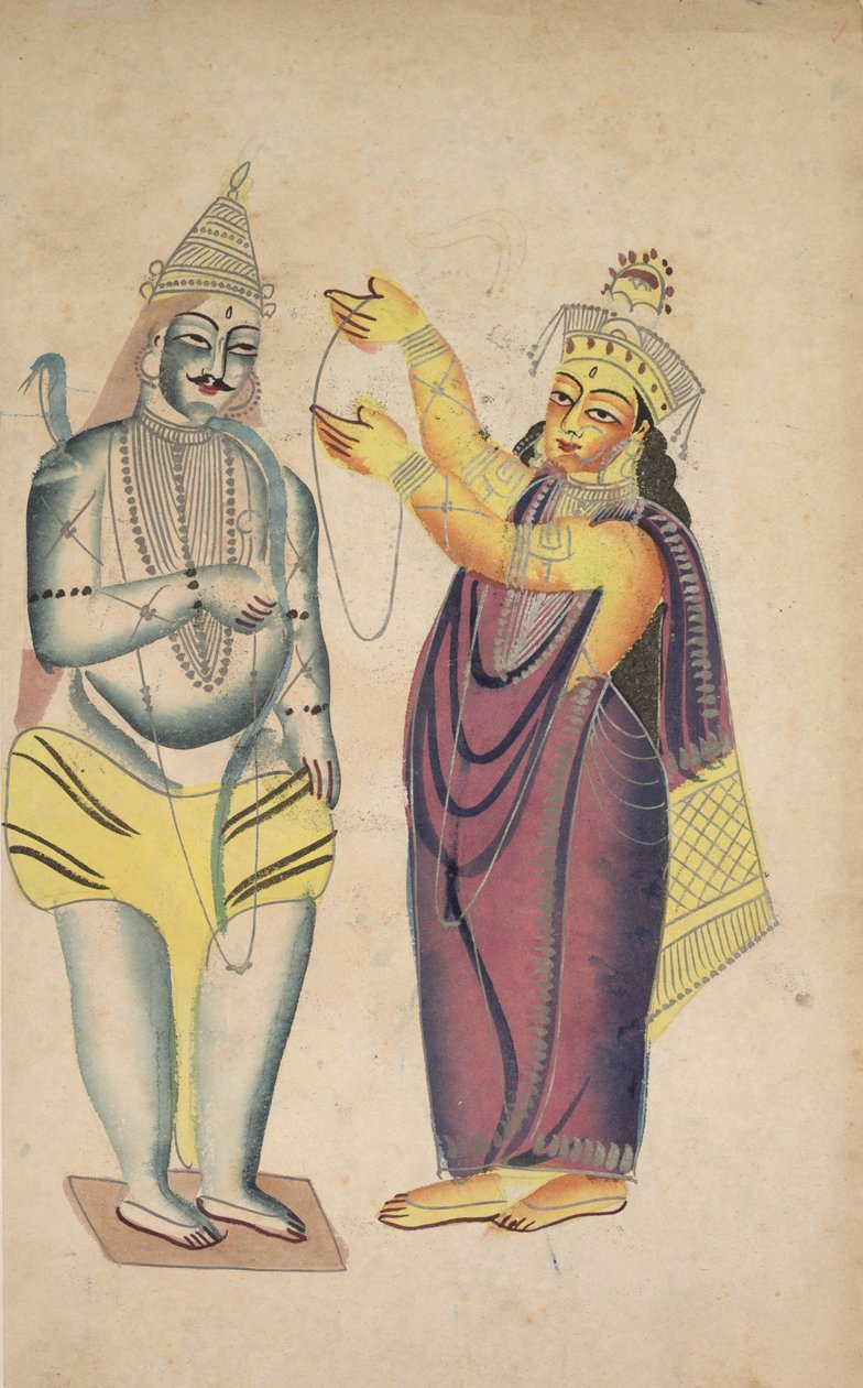 Parivati وضع إكليل الزفاف على شيفا ، 1800s. بواسطة غير معروف