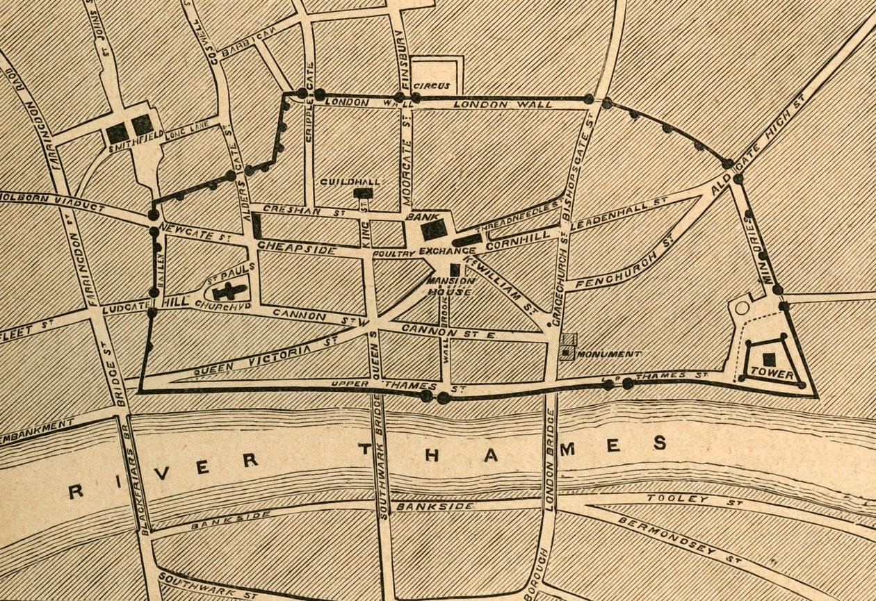 جزء من لندن الحديثة ، عرض الحائط القديم ، 1897. بواسطة غير معروف
