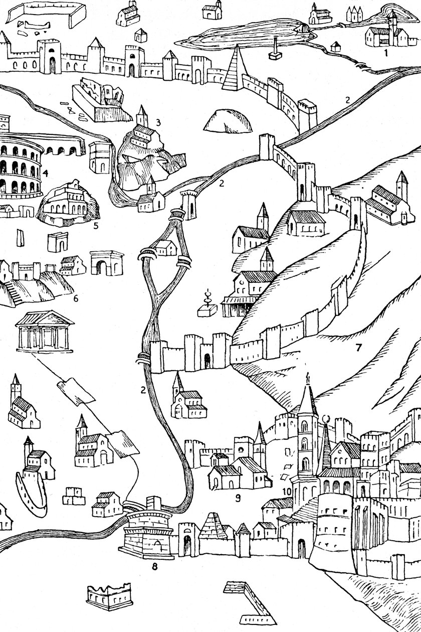جزء من روما. من خطة مرسومة ج 1475 ، 1935 بواسطة غير معروف