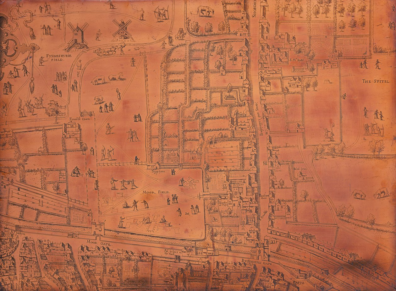 جزء من خريطة لندن ، c1553-c1559 بواسطة غير معروف