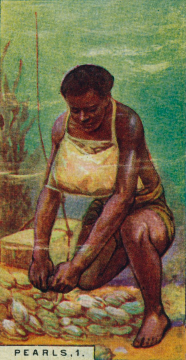 اللؤلؤ 1. الغواص الأصلي في العمل ، سيلان ، 1928 بواسطة غير معروف