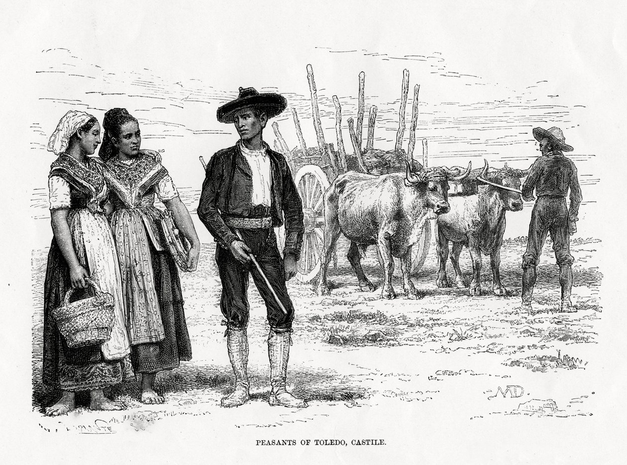 فلاحو توليدو ، كاستيا لا مانشا ، إسبانيا ، 1879 بواسطة غير معروف
