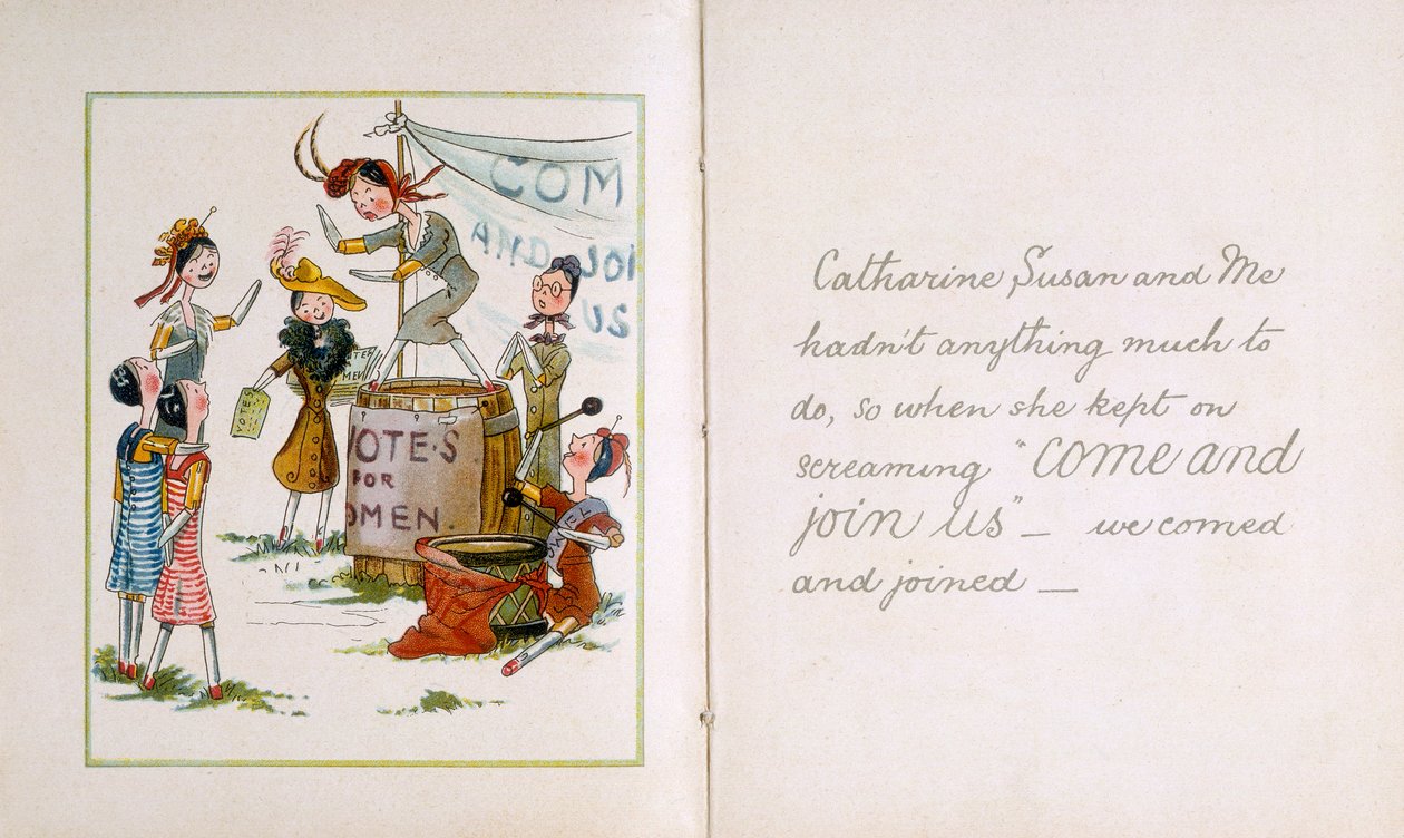 الدمى الوتد في اجتماع حقوق المرأة في التصويت ، عام 1910 بواسطة غير معروف