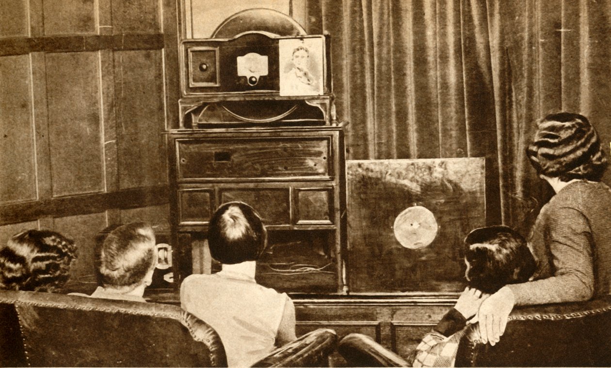 الناس يشاهدون البث التلفزيوني المبكر ، c1930 ، 1933. بواسطة غير معروف