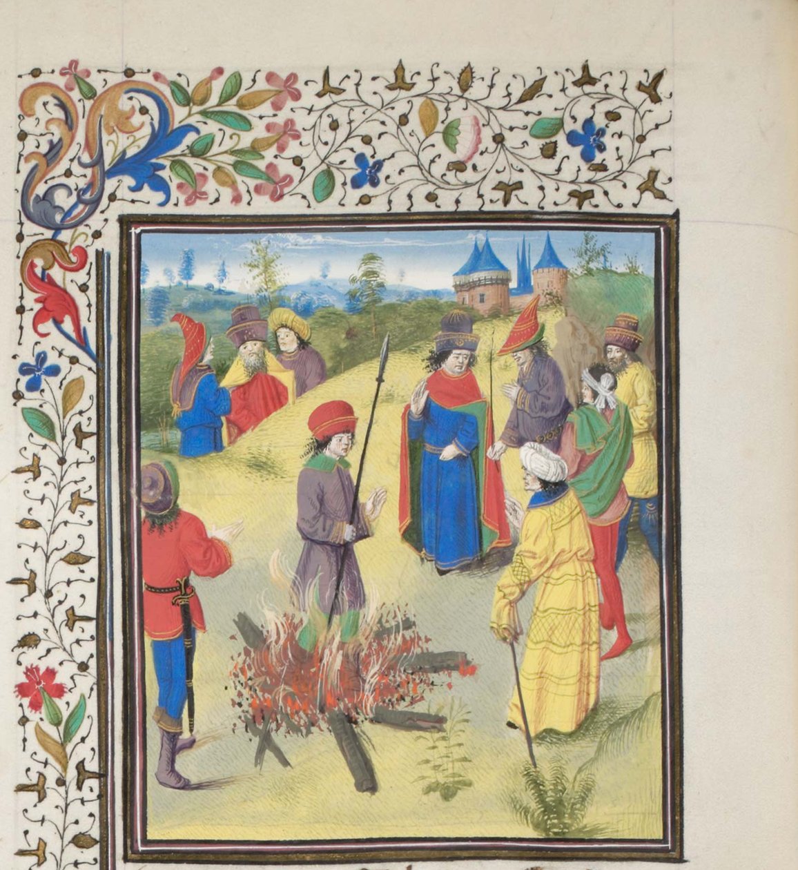 بيتر Bartholomew يمر المحنة بالنار. صورة مصغرة من الهستوريا بواسطة ويليام صور ، 1460 بواسطة غير معروف