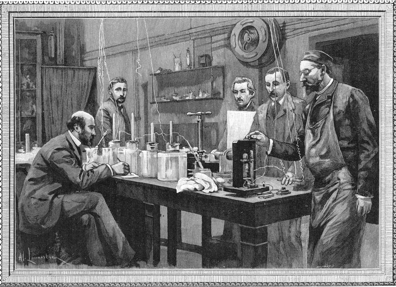 مختبر أبحاث الفيزياء في السوربون ، باريس 1895 بواسطة غير معروف