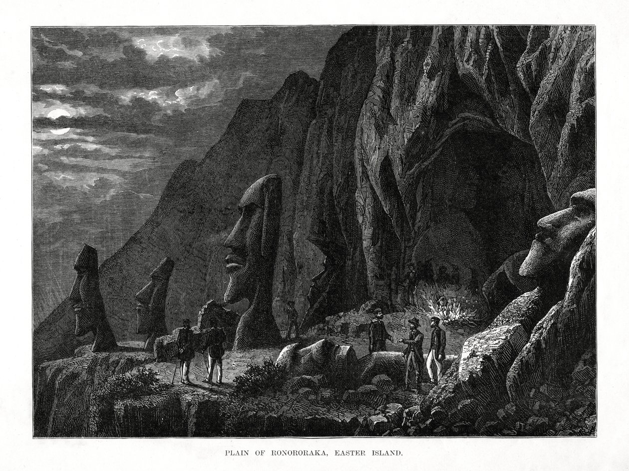 سهل رونوروراكا ، جزيرة الفصح ، 1877 بواسطة غير معروف
