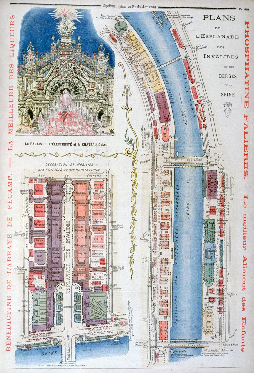 مخطط Esplanade des Invalides ، المعرض العالمي لعام 1900 ، باريس ، 1900 بواسطة غير معروف