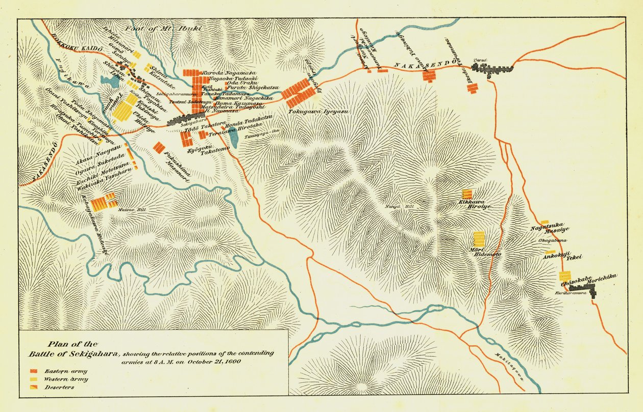 مخطط معركة Sekigahara ، 21 أكتوبر 1600 ، 1903. بواسطة غير معروف