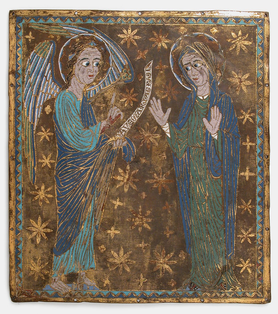 لوحة عليها البشارة ، الكاتالونية أو الإيطالية الوسطى ، كاليفورنيا. 1200-1225. بواسطة غير معروف