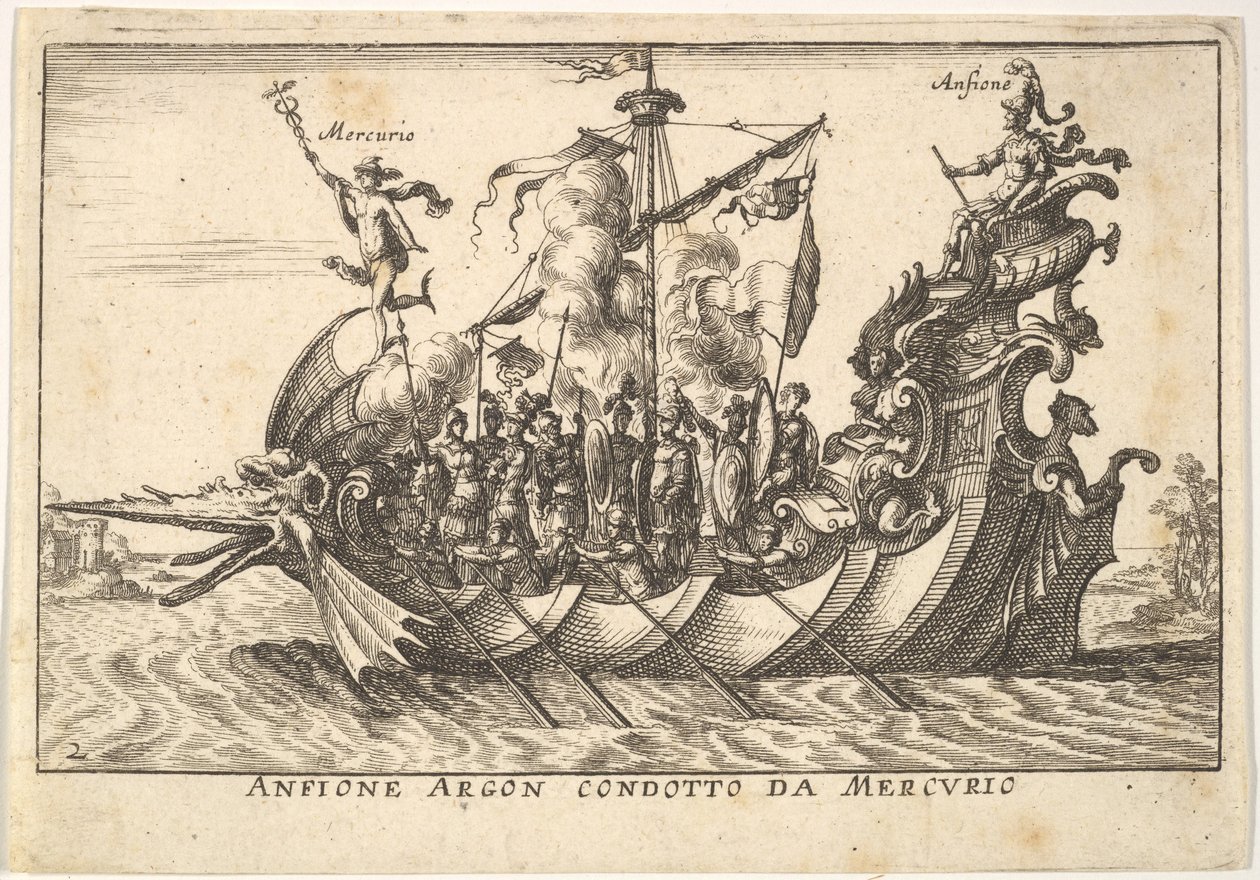 اللوحة 2: Amphion Argonaut بقيادة Mercury Anfione Argon. كوندوتو دا ميركوريو ، مع ... ، 1664. بواسطة غير معروف
