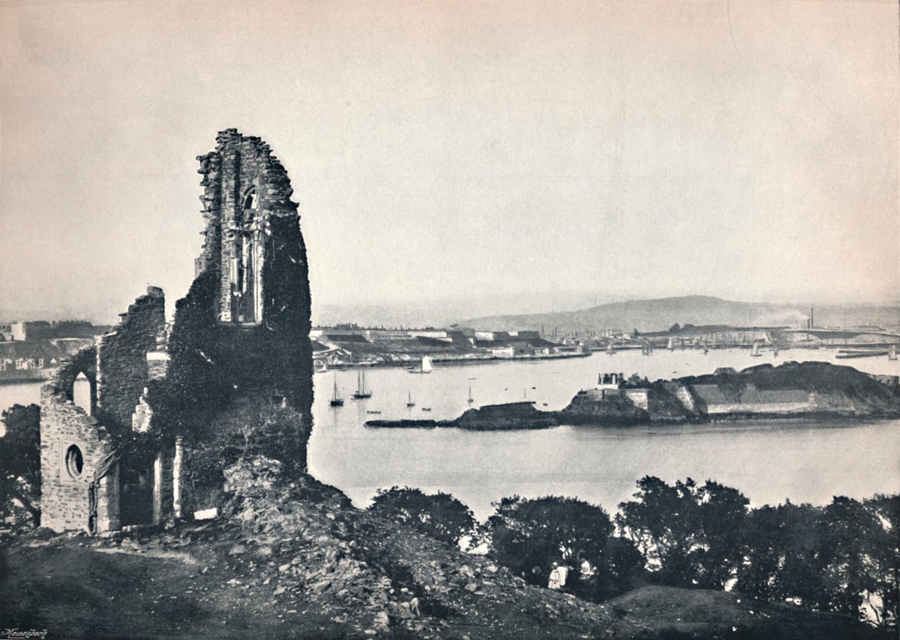 بليموث - جزيرة Drakes ، من جبل Edgcumbe ، 1895 بواسطة غير معروف