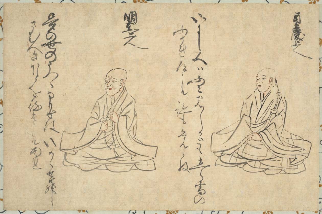 الخالدون الشعريون لرجال الدين البوذيين Shakkyo Kasen Emaki ، 1300s-1400s. بواسطة غير معروف
