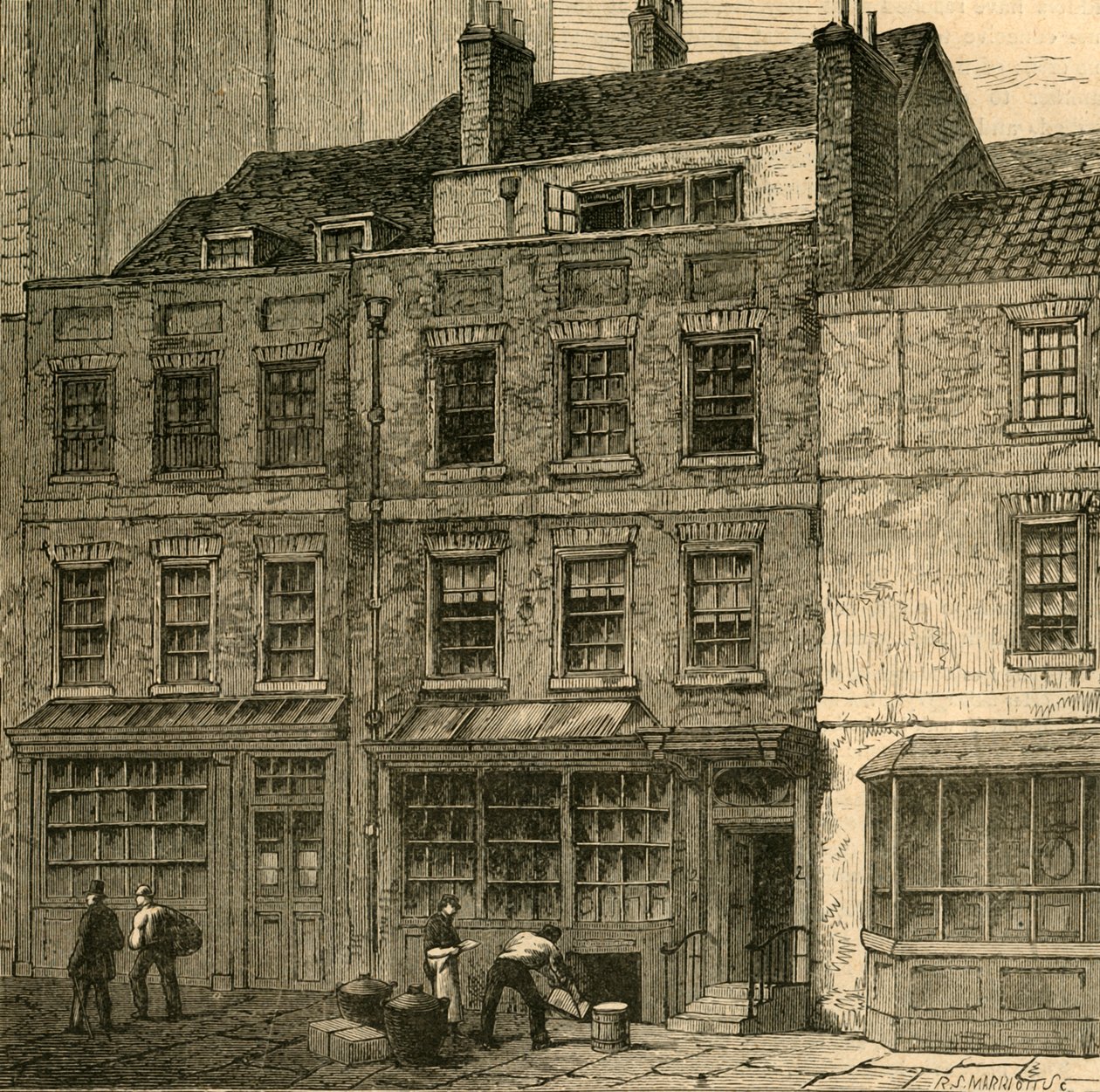 بابيز هاوس ، Plow Court ، شارع لومبارد 1860 ، 1897. بواسطة غير معروف