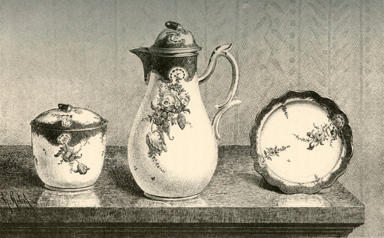 طقم قهوة بورسلين ، منتصف أواخر القرن الثامن عشر ، 1903. بواسطة غير معروف