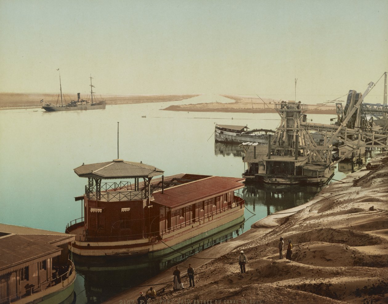 بورسعيد مدخل قناة السويس حوالي 1900 (فوتوكروم ملون) بواسطة غير معروف