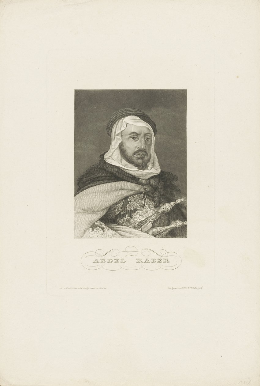 صورة لعبد القادر بن محي الدين 1808-1883 ، 1860. بواسطة غير معروف