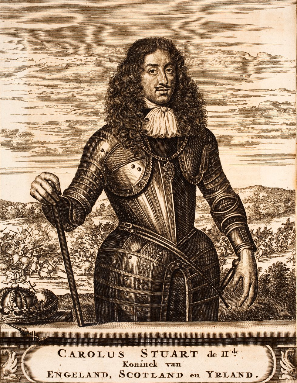 صورة لتشارلز الثاني ملك إنجلترا 1630-1685 من: موقع الحرب ، 1675. بواسطة غير معروف