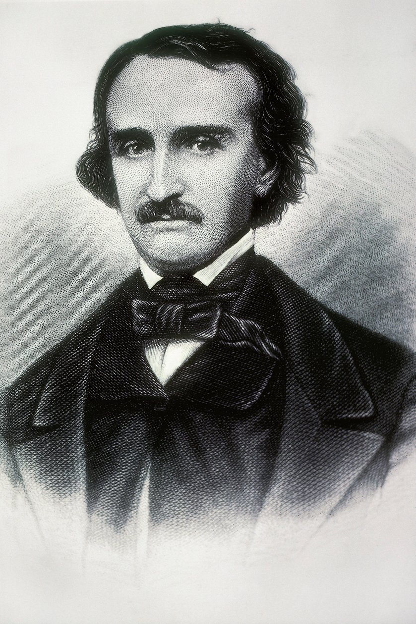 صورة لإدغار آلان بو (1809-1849) ، كاتب أمريكي. نقش القرن التاسع عشر. بواسطة غير معروف