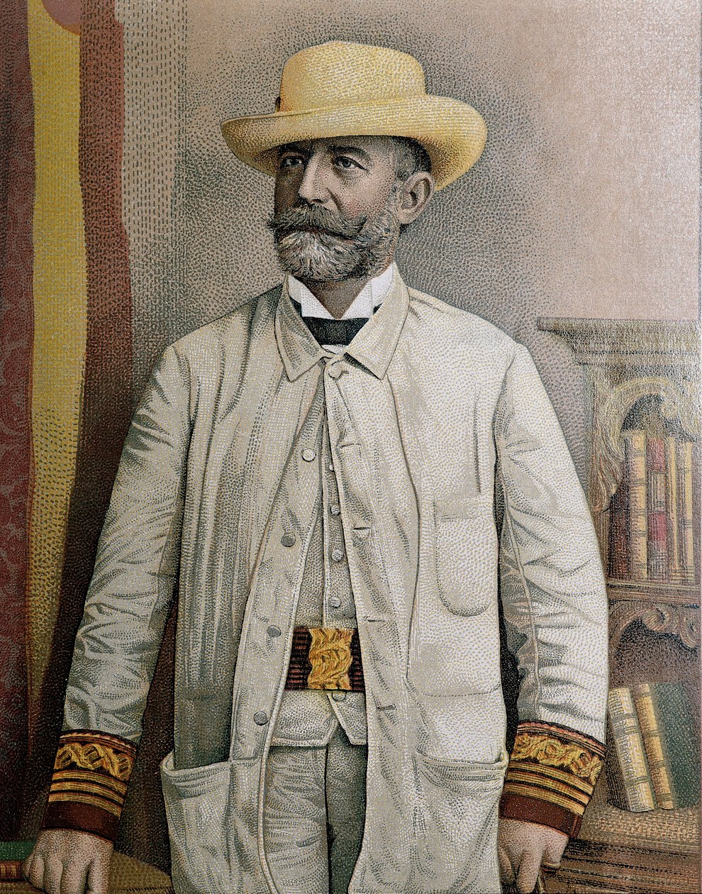 صورة لفيدل ألونسو سانتوسيلدز (1844-1895) ، رسم توضيحي بواسطة غير معروف