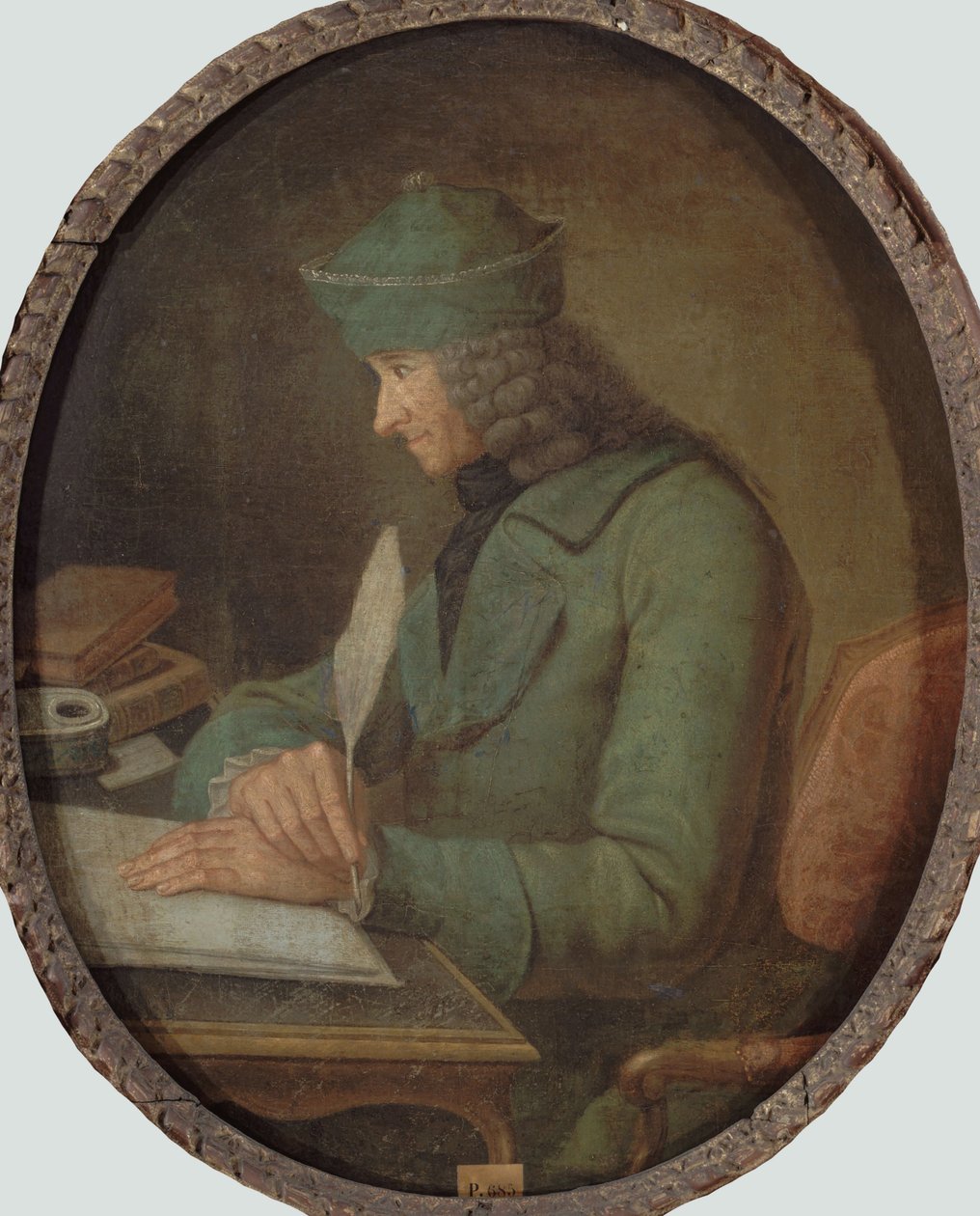 صورة لفرانسوا ماري أرويه دي فولتير 1694-1778 ، في دراسته ، النصف الثاني من القرن الثامن عشر. بواسطة غير معروف
