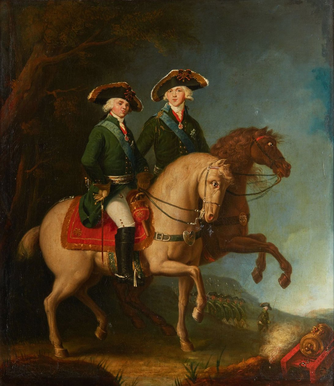 صورة لدوقات الدوقات الكبرى ألكسندر بافلوفيتش وقسطنطين بافلوفيتش ، 1795. بواسطة غير معروف